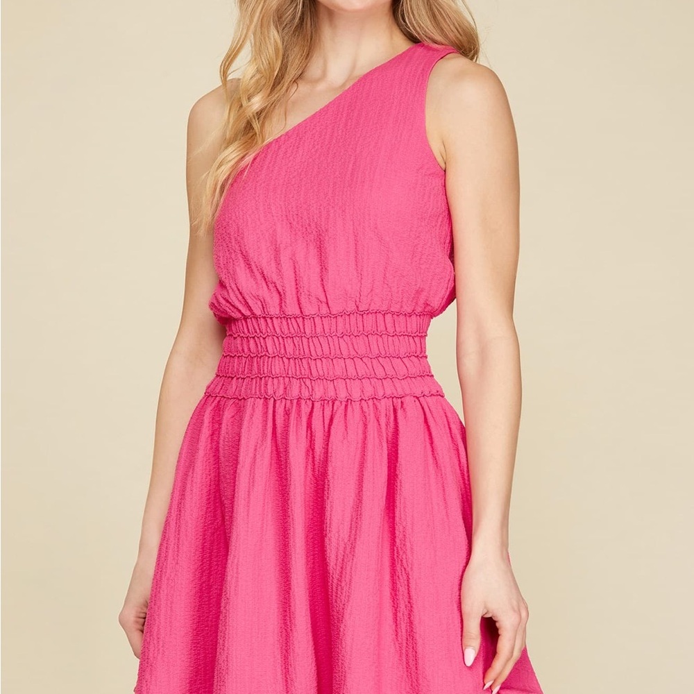 NWT Elegant Pink One-Shoulder Dress